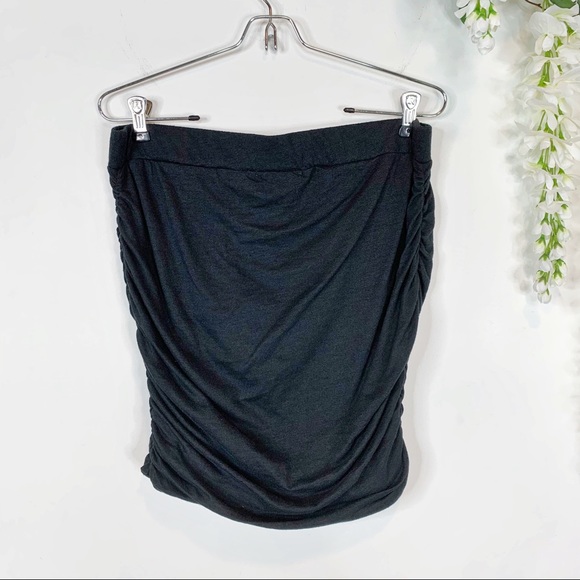 OLD NAVY maternity pencil skirt black side ruching - Picture 4 of 5